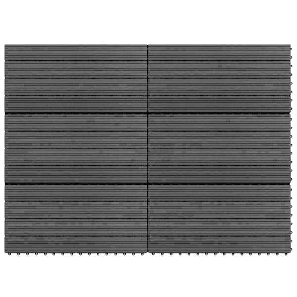 Markplattor WPC 60x30 cm 6 st 1 m² grå