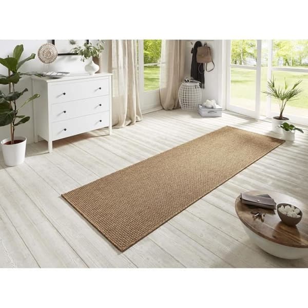 BT Mattor Tapis de couloir i plat väv Natur 600 brun 80 x 450 cm