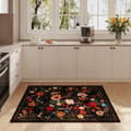 Miniatyrbillede 5 af 9: Lollanda Bohemian Floral Doormat – skridsikker, absorberende, smudsafvisende, maskinvaskbar, velegnet til badeværelse, gang og køkken