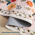Miniatyrbillede 4 af 9: Lollanda Bohemian Floral Doormat – skridsikker, absorberende, smudsafvisende, maskinvaskbar, velegnet til badeværelse, gang og køkken