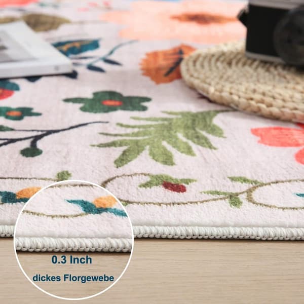 Lollanda Bohemian Floral Doormat – skridsikker, absorberende, smudsafvisende, maskinvaskbar, velegnet til badeværelse, gang og køkken