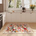 Miniatyrbillede 6 af 9: Lollanda Bohemian Floral Doormat – skridsikker, absorberende, smudsafvisende, maskinvaskbar, velegnet til badeværelse, gang og køkken