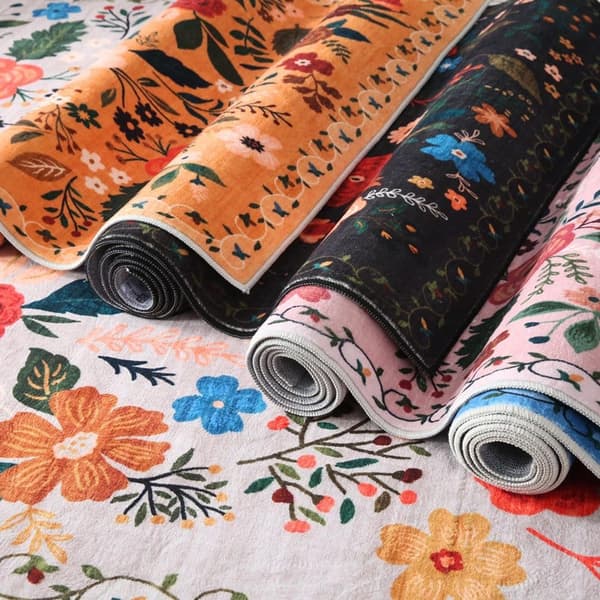 Lollanda Bohemian Floral Doormat – skridsikker, absorberende, smudsafvisende, maskinvaskbar, velegnet til badeværelse, gang og køkken