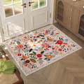 Miniatyrbillede 2 af 9: Lollanda Bohemian Floral Doormat – skridsikker, absorberende, smudsafvisende, maskinvaskbar, velegnet til badeværelse, gang og køkken