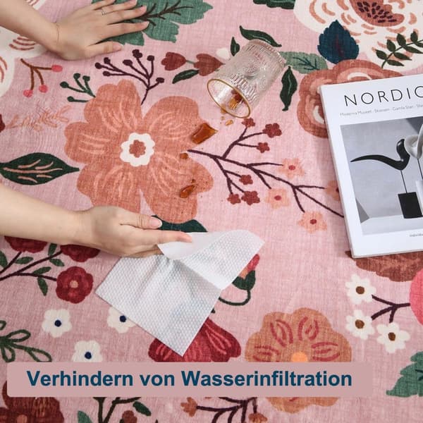 Lollanda Bohemian Floral Doormat – skridsikker, absorberende, smudsafvisende, maskinvaskbar, velegnet til badeværelse, gang og køkken