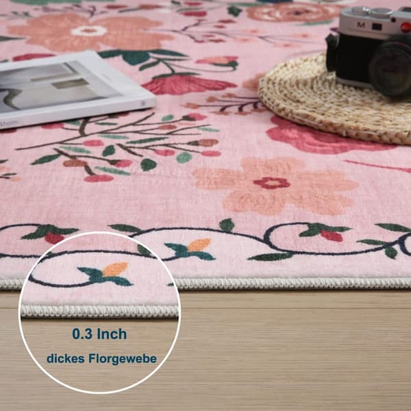 Lollanda Bohemian Floral Doormat – skridsikker, absorberende, smudsafvisende, maskinvaskbar, velegnet til badeværelse, gang og køkken