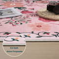 Miniatyrbillede 5 af 9: Lollanda Bohemian Floral Doormat – skridsikker, absorberende, smudsafvisende, maskinvaskbar, velegnet til badeværelse, gang og køkken