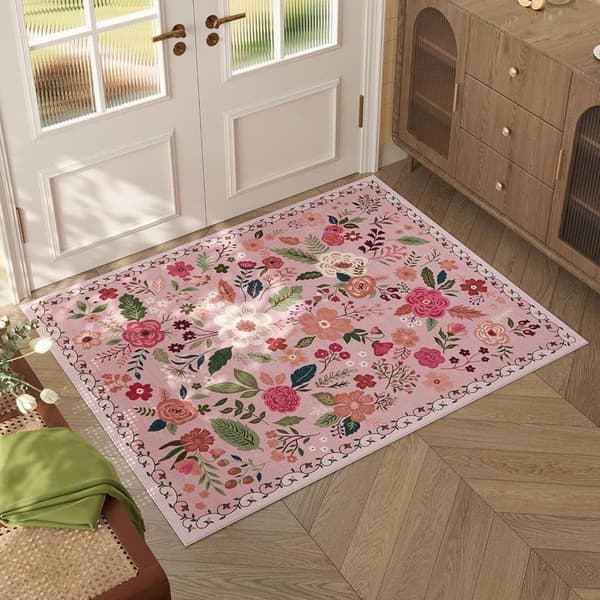 Lollanda Bohemian Floral Doormat – skridsikker, absorberende, smudsafvisende, maskinvaskbar, velegnet til badeværelse, gang og køkken