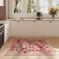 Miniatyrbillede 6 af 9: Lollanda Bohemian Floral Doormat – skridsikker, absorberende, smudsafvisende, maskinvaskbar, velegnet til badeværelse, gang og køkken