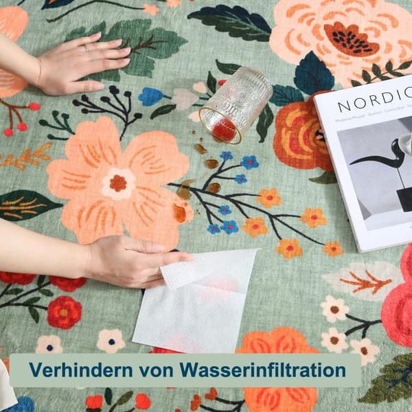 Lollanda Bohemian Floral Doormat – skridsikker, absorberende, smudsafvisende, maskinvaskbar, velegnet til badeværelse, gang og køkken