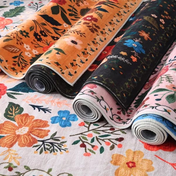 Lollanda Bohemian Floral Doormat – skridsikker, absorberende, smudsafvisende, maskinvaskbar, velegnet til badeværelse, gang og køkken