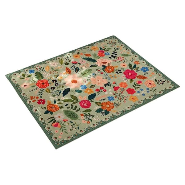 Lollanda Bohemian Floral Doormat – skridsikker, absorberende, smudsafvisende, maskinvaskbar, velegnet til badeværelse, gang og køkken