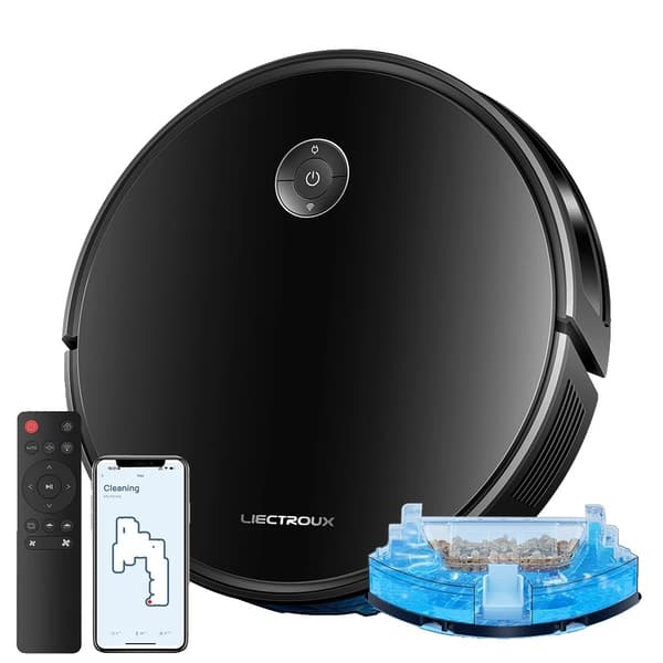 Robotdammsugare, 6000PA sugkraft, Tuya WiFi appkontroll,svart