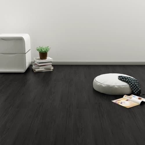 Självhäftande golvplankor 4,46 m² 3 mm PVC ek antracit