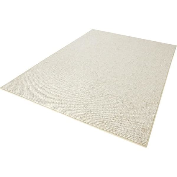 BT Carpet Wolly Vardagsrum Tapis - Matt Korthårigt Tyg med Ullig Skandi Design - Grädde 140 x 200 cm