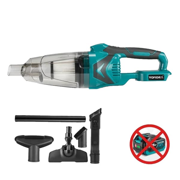 Trådlös dammsugare, effektiv rengöring, kompatibilitet med Makita 18V-batteri., Ingen Batteri