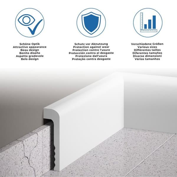 Kosche finishlist MDF 5 x 30 x 2600 mm Vit list Högt kvalitet Robust