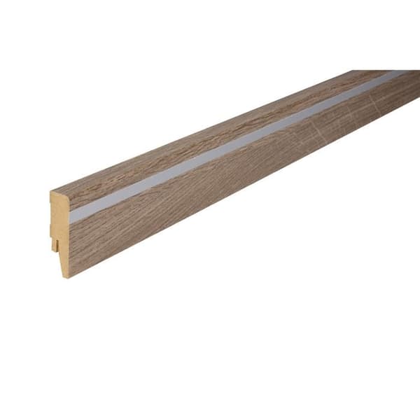 Kosche Plint MDF 16 x 58 x 2500 mm Ek För svartsilver Högkvalitativ Robust Plint