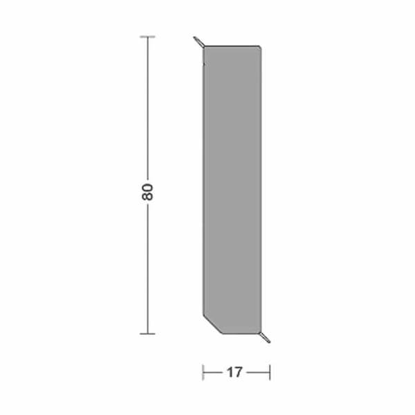 PROVISTON Plastlist Plastiskum hård PVC 17 x 80 x 2500 mm Vit Plastlist med mjuk flexibel kant Vattentålig