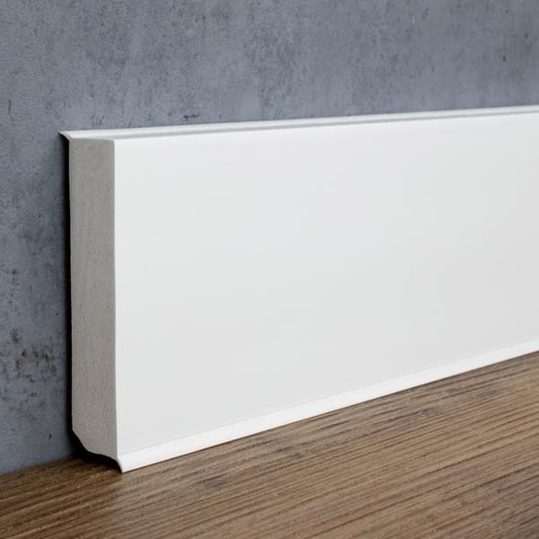 PROVISTON Plastlist Plastiskum hård PVC 17 x 80 x 2500 mm Vit Plastlist med mjuk flexibel kant Vattentålig