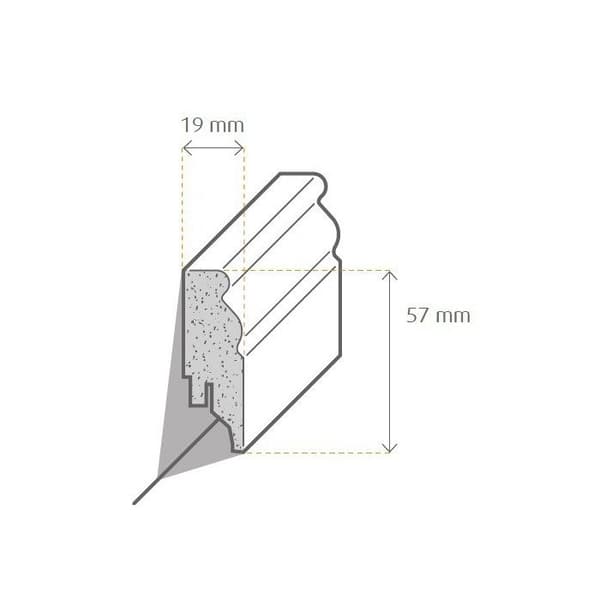 Plinthes Plinthes på golvet Plinthes för golv Cantu-1 69677 - Vit