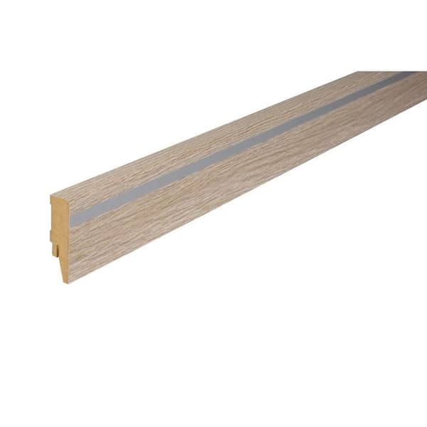 Kosche Sockel MDF 16 x 58 x 2500 mm Ek Maritim Silver Sockel Hög kvalitet Robust