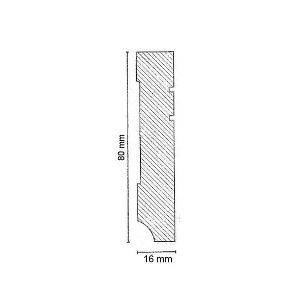 PROVISTON Fotlist 16 x 80 x 2500 mm MDF belagd Vit Fotlist