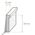 Miniatyrbild 2 av 4: Kosche Plinthe MDF Finerad 13 x 58 x 2500 mm Vit Plint Hög kvalitet Robust
