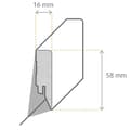 Miniatyrbild 2 av 4: Kosche Sockelprofil Översta linjen MDF 76849 16x58x2500mm Silver Sockel