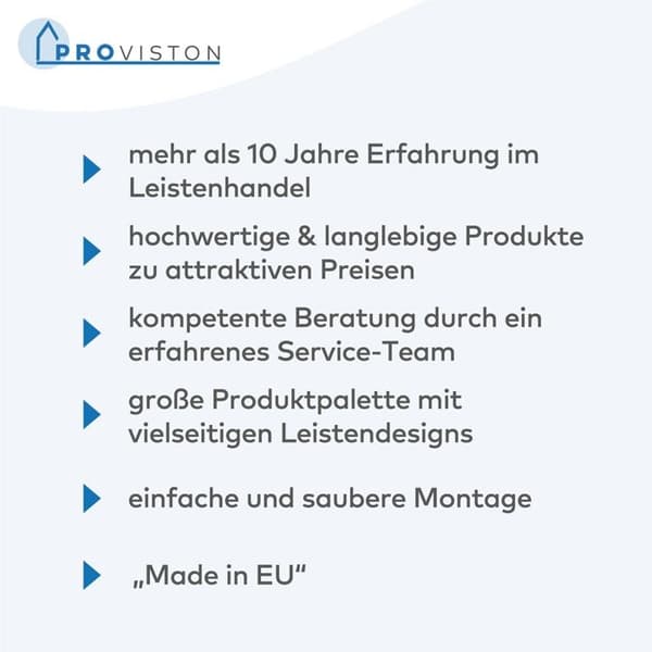 PROVISTON Plastlisten Plast 16 x 70 x 2400 mm Vit Folierad Rundad