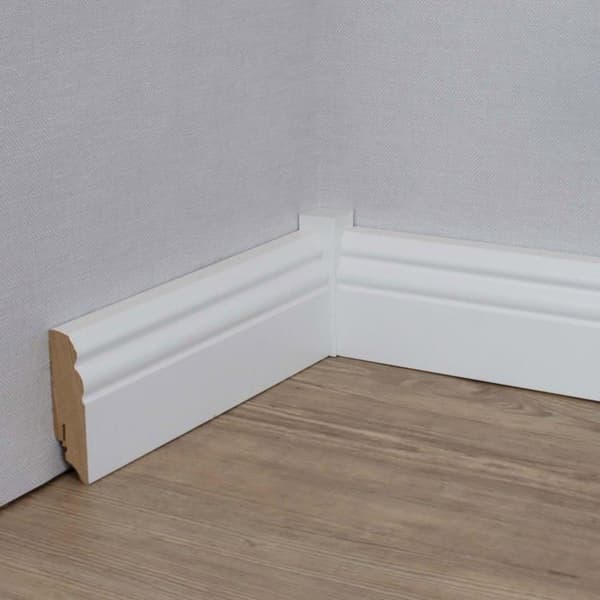 PROVISTON profilerad sockel melamin vit sockel MDF 18 x 70mm