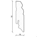 Miniatyrbild 2 av 6: PROVISTON profilerad sockel melamin vit sockel MDF 18 x 70mm