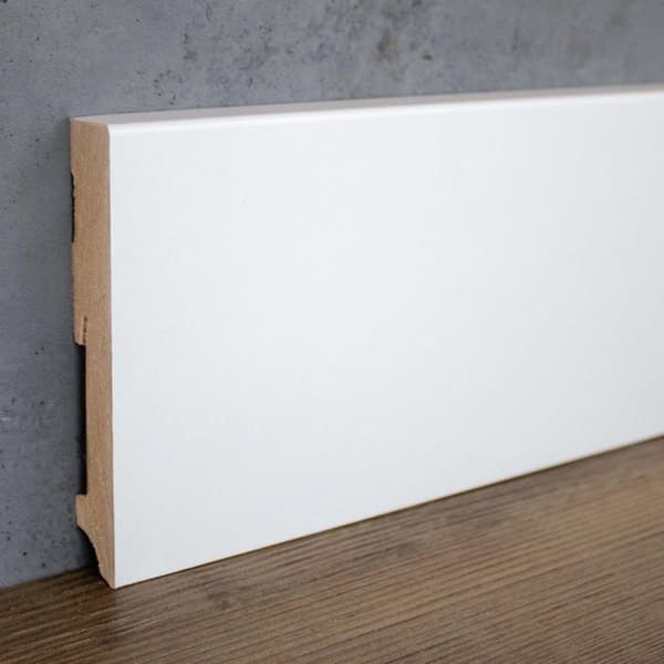 PROVISTON 19 x 120mm kvadratisk sockel elegant design melamin vit MDF-sockel