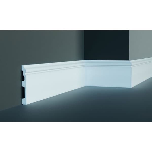 Plint 120 x 15 x 2000 mm i PU HD Kåpa Vattentålig Vit 2 meter
