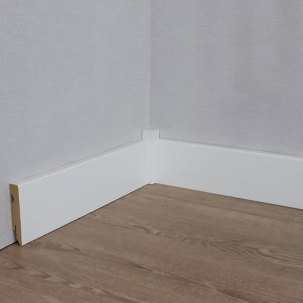 PROVISTON kvadratisk sockel slät sockel 15 x 80mm MDF vit melaminbelagd sockel