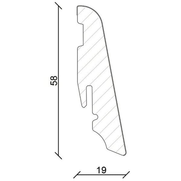 PROVISTON rundade sockel 19 x 58mm vit melamin sockel MDF sockel klipsbar