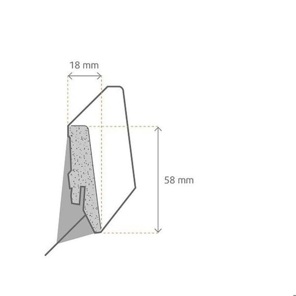 PROVISTON kvadratisk sockel melamin vit 18 x 58mm MDF sockel clipssockel