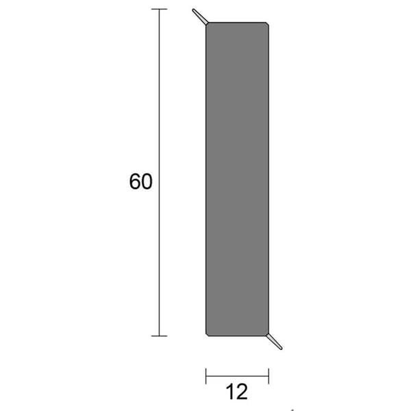 PROVISTON Plastisk List Hård Skum PVC 60 x 12 x 2500 mm Grå List Inredningsdekoration