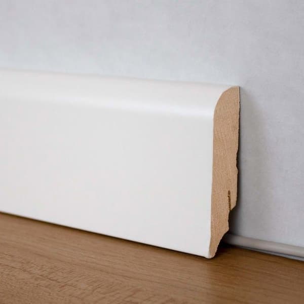 PROVISTON 19 x 70mm rundad sockel melamin sockel MDF vit