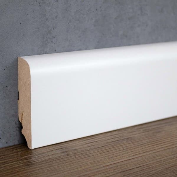 PROVISTON 19 x 70mm rundad sockel melamin sockel MDF vit