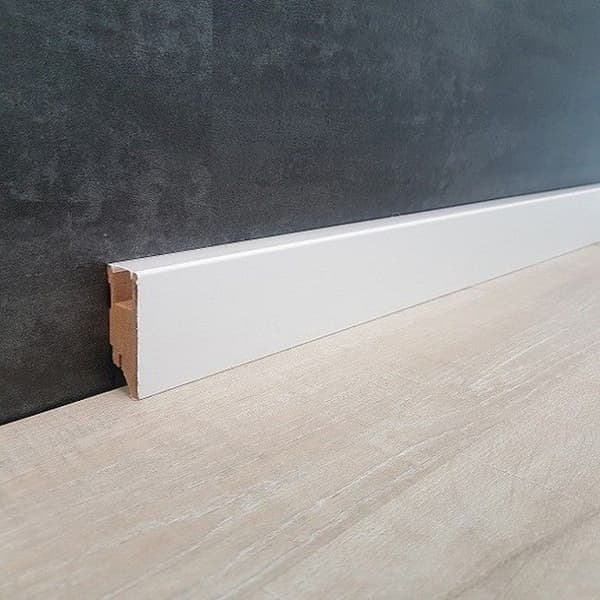 PROVISTON plint ljus fyrkantig 19 x 70mm melamin vit plint MDF clips