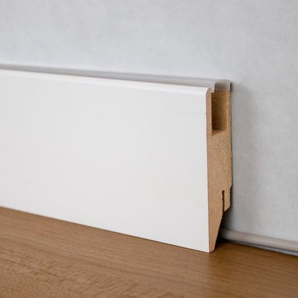 PROVISTON plint ljus fyrkantig 19 x 70mm melamin vit plint MDF clips