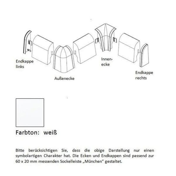PROVISTON plint ljus fyrkantig 19 x 70mm melamin vit plint MDF clips
