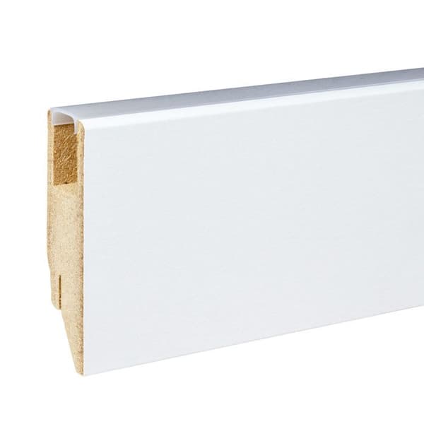 PROVISTON plint ljus fyrkantig 19 x 70mm melamin vit plint MDF clips