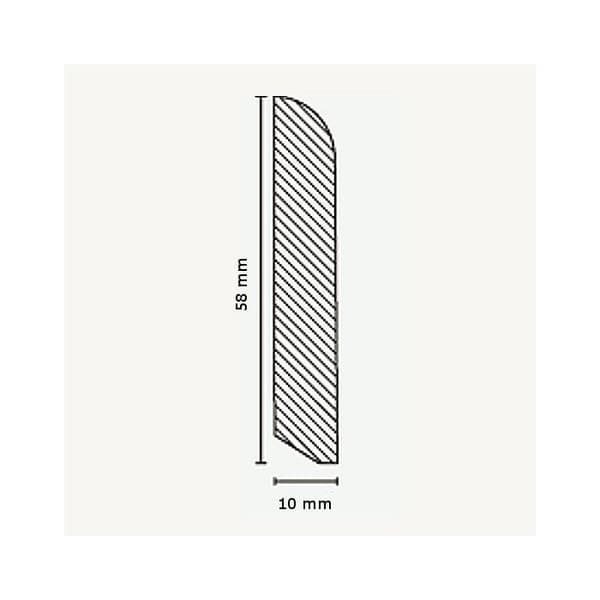 Plint i massivt trä 10 x 58 x 2400 mm Plint av PROVISTON ångad bok