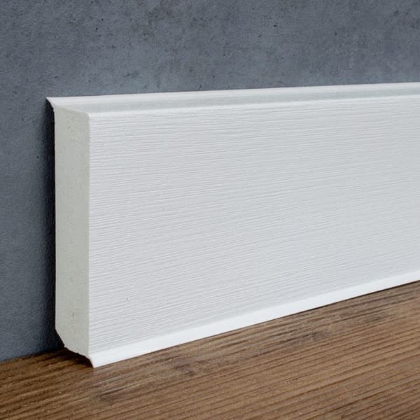PROVISTON Plastisk Sockel Hård Skum PVC 17 x 80 x 2500mm Vit Sockel Med Flexibel Mjuk Flik Vattentålig