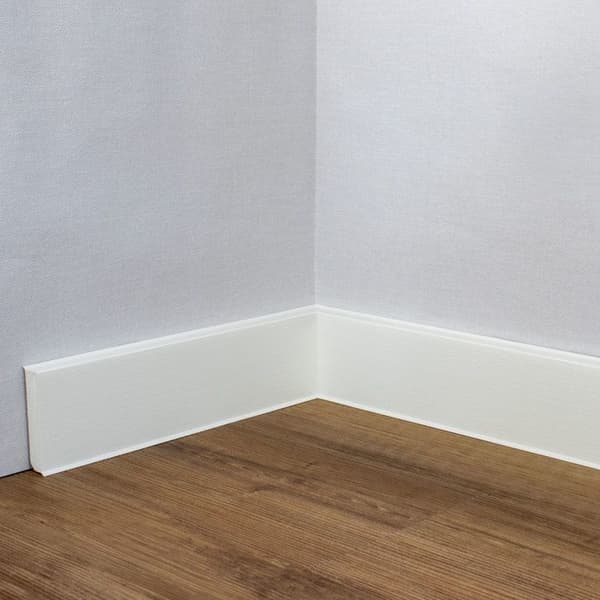 PROVISTON Plastisk Sockel Hård Skum PVC 17 x 80 x 2500mm Vit Sockel Med Flexibel Mjuk Flik Vattentålig