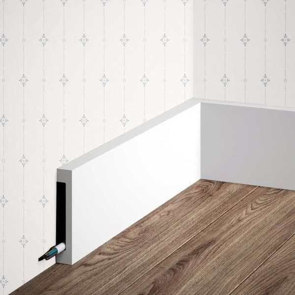 PROVISTON Plastlist 17 x 100 x 2000 mm Modern profilerad list Högkvalitativ komposit vit