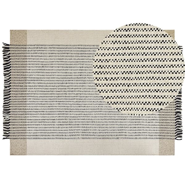 Villamatto 160 x 230 cm beige ja musta DIVARLI Lumarko!