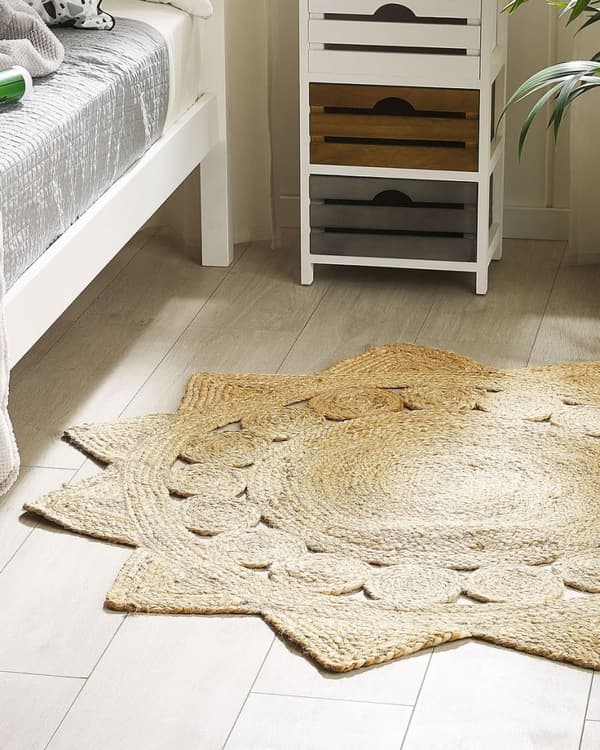 Pyöreä juuttimatto 120 cm beige ARABAN Lumarko!